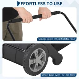 21 Inch Push Lawn Sweeper, Heavy Duty Leaf Collector with Dual Spinning Brushes 3.5 Cu. ft. Mesh Bag, Adjustable Height, Walk Behind Grass Sweeper for Leaves, Pine Needles & Yard Debris