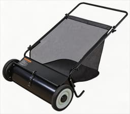 21 Inch Push Lawn Sweeper, Heavy Duty Leaf Collector with Dual Spinning Brushes 3.5 Cu. ft. Mesh Bag, Adjustable Height, Walk Behind Grass Sweeper for Leaves, Pine Needles & Yard Debris