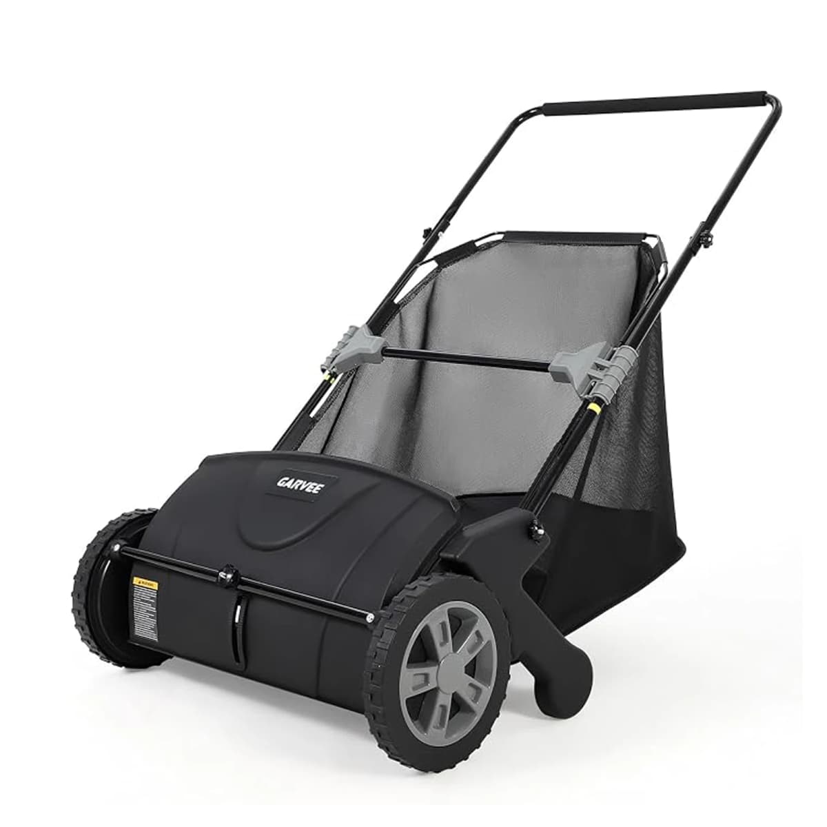 21 Inch Push Lawn Sweeper, Heavy Duty Leaf Collector with Dual Spinning Brushes 3.5 Cu. ft. Mesh Bag, Adjustable Height, Walk Behind Grass Sweeper for Leaves, Pine Needles & Yard Debris