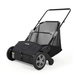 21 Inch Push Lawn Sweeper, Heavy Duty Leaf Collector with Dual Spinning Brushes 3.5 Cu. ft. Mesh Bag, Adjustable Height, Walk Behind Grass Sweeper for Leaves, Pine Needles & Yard Debris