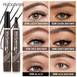 6PCS/SET Non Smudge Eyebrow Drawing Pen Set,Waterproof,Long-Lasting,Soft Balanced Color Payoff,Free Hand Easy Operation,Multiple Shade Selection,Liquid Brow Definer Collection Suitable For Daily Basic Eyebrow Styling Needs