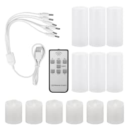 Rechargeable Led Candles Timer Remote LED Light Flameless For Wedding Room Garden Holiday Lighting Home Decor Tea Candle Lamp