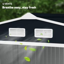 9'x6' Steel Outdoor Utility Storage Tool Shed Kit for Backyard Garden Dark Grey