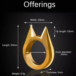 Self-defense Cat Ear Ring Window Breaker Women's Anti-wolf Men's Single Finger Buckle Carry Defense Spikes Finger Tiger .