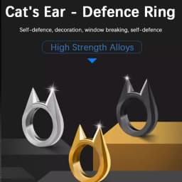 Self-defense Cat Ear Ring Window Breaker Women's Anti-wolf Men's Single Finger Buckle Carry Defense Spikes Finger Tiger .