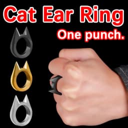 Self-defense Cat Ear Ring Window Breaker Women's Anti-wolf Men's Single Finger Buckle Carry Defense Spikes Finger Tiger .