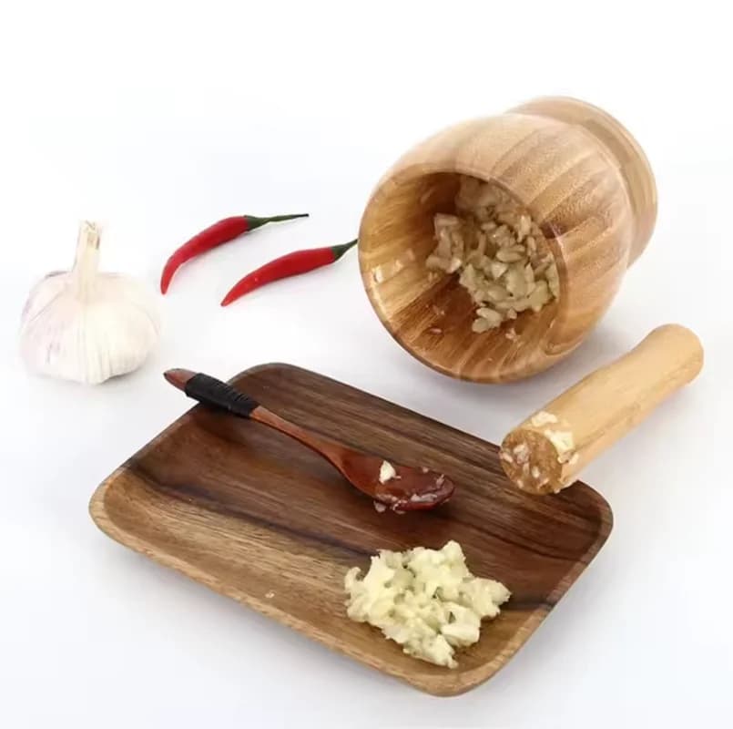 Mortar and Pestle Set Press Ginger Crusher Spices Grinding Garlic Mincer Herb Spice Masher Grinder Fresh Chopped Graters