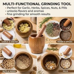 Mortar and Pestle Set Press Ginger Crusher Spices Grinding Garlic Mincer Herb Spice Masher Grinder Fresh Chopped Graters