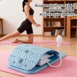 Waist Massager Lumbar Support Massager Pillow Inflatable Adjustable Height 10 Magnetic 40 Massage Points Waist Pillow for Bed Lower Back Home