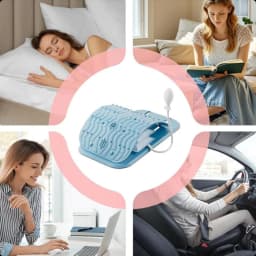 Waist Massager Lumbar Support Massager Pillow Inflatable Adjustable Height 10 Magnetic 40 Massage Points Waist Pillow for Bed Lower Back Home