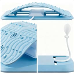 Waist Massager Lumbar Support Massager Pillow Inflatable Adjustable Height 10 Magnetic 40 Massage Points Waist Pillow for Bed Lower Back Home