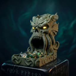 Cthulhu Tentacle Monster Skull Dice Tower & Tray, D&D Tabletop Board Game Accessory. High Precision 3D Printed Statue Ornament, Perfect for Collection. Quirky Humorous Holiday Gift & Spooky Halloween Decoration for Gamers