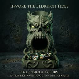 Cthulhu Tentacle Monster Skull Dice Tower & Tray, D&D Tabletop Board Game Accessory. High Precision 3D Printed Statue Ornament, Perfect for Collection. Quirky Humorous Holiday Gift & Spooky Halloween Decoration for Gamers