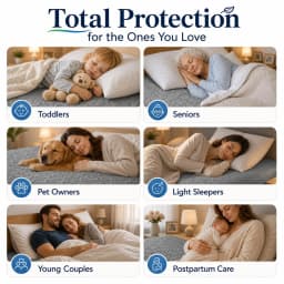 100% Waterproof Quilted Mattress Protector Soft Noiseless Breathable Bed Cover Deep Pocket Fitted Mattress Pad Machine Washable Bedding Sheet Twin Full Queen King Size Solid White Gray