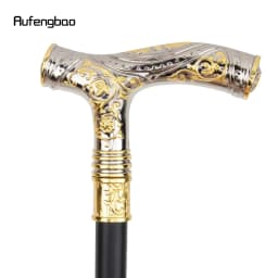 Golden White Eagle Head Flower Totem Relief Walking Cane Fashion Walking Stick Gentleman Crosier Knob Walking Stick 93cm