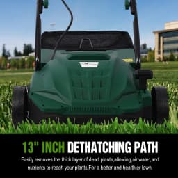 2-in-1 Garden Dethatcher and Scarifier 13 Inch Powerful Electric Lawn Dethatcher Mower, Hand Push Lawn Mower, Electric Home Lawn Mower 12AMP motor
