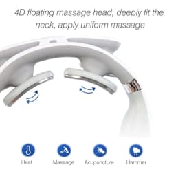 4‑Heads Adjustable Neck Massager USB Rechargeable with Heating Function & Breathing Light for Neck Pain Relief Muscle Relaxation