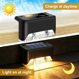 8/16 Pack Upgraded Solar Step Lights Strong Light Transmittance LED Cover, 3000K Warm White, IP44 Waterproof & Weather Resistant Outdoor Deck Lights, Auto On/Off Wireless for Stairs, Patio, Fence, Wall