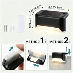8/16 Pack Upgraded Solar Step Lights Strong Light Transmittance LED Cover, 3000K Warm White, IP44 Waterproof & Weather Resistant Outdoor Deck Lights, Auto On/Off Wireless for Stairs, Patio, Fence, Wall