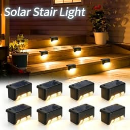 8/16 Pack Upgraded Solar Step Lights Strong Light Transmittance LED Cover, 3000K Warm White, IP44 Waterproof & Weather Resistant Outdoor Deck Lights, Auto On/Off Wireless for Stairs, Patio, Fence, Wall