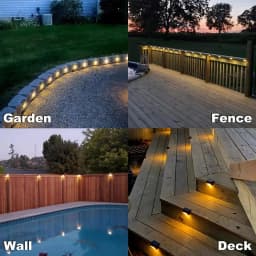 8/16 Pack Upgraded Solar Step Lights Strong Light Transmittance LED Cover, 3000K Warm White, IP44 Waterproof & Weather Resistant Outdoor Deck Lights, Auto On/Off Wireless for Stairs, Patio, Fence, Wall