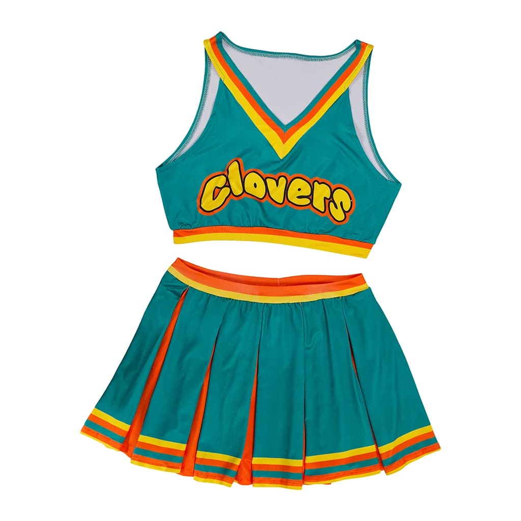 Women Adult Cheerleading Uniform Sexy School Girl Cheerleader Costume Dancing Outfit Sleeveless Crop Top with Mini Pleated Skirt