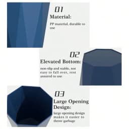 2-Pack Nordic-Style Octagonal Trash Bin, Geometric Plastic Waste Basket With Frosted Finish, Open-Top Small Trash Can, Suitable For Home, Office, Bathroom, Kitchen, And Bedroom