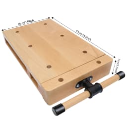 Beech Wood Vise Workbench – 20.8"X11"X2.7" – 4 Metal Limit Blocks – G-Clamps – for Chiseling Planing Sawing – Woodworking
