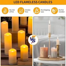 24 pcs LED Flameless Candles with Remote Control - Battery Operated Flickering Pillar Candles for Wedding, Home Decor, Valentine's Day & Christmas