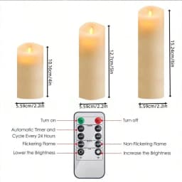24 pcs LED Flameless Candles with Remote Control - Battery Operated Flickering Pillar Candles for Wedding, Home Decor, Valentine's Day & Christmas