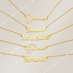 Custom Name Necklace for Women Men Personalized Cursive Letter Pendant Stainless Steel Jewelry Chain Choker Collar Gift