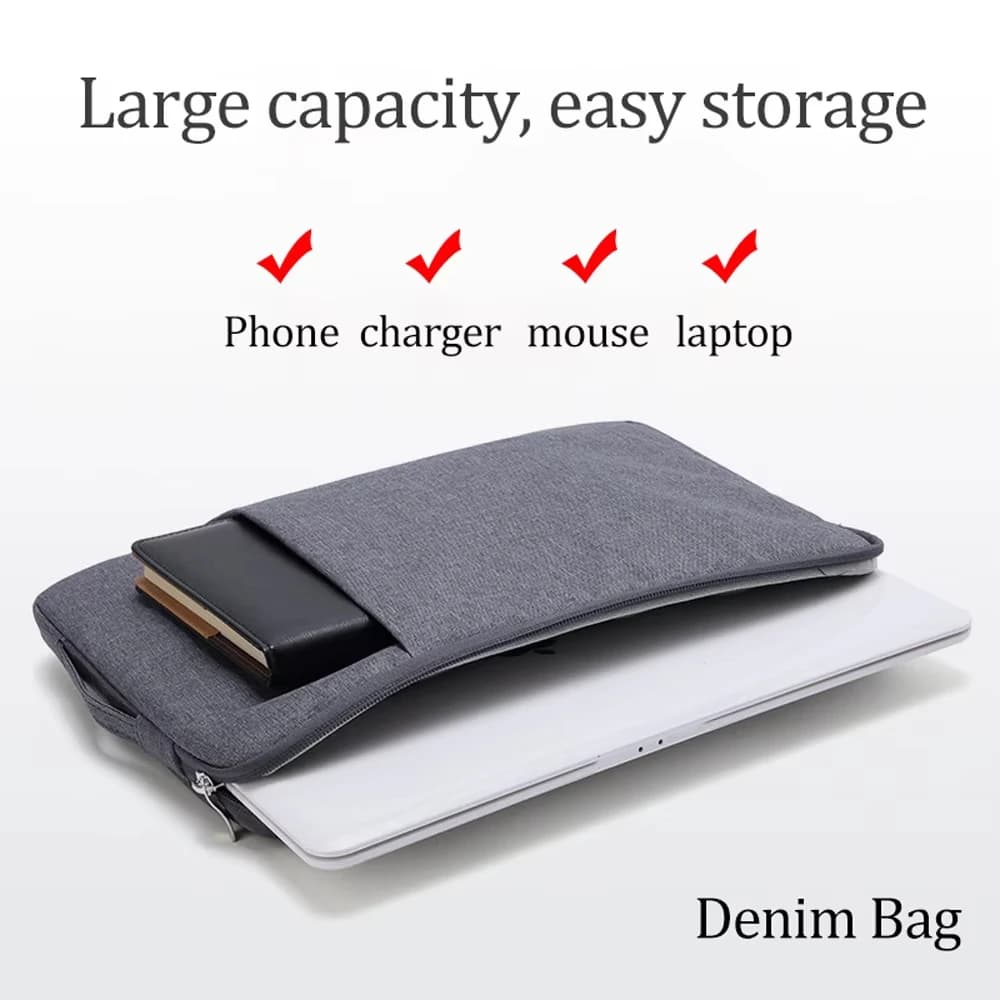 Laptop Bag for Macbook Air M2 Case 11" 14" 15.6" Inner Bladder For Macbook Pro Air M1 Lenovo Dell HP Huawei Xiaomi Denim Bag