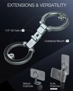 CAMOLO Dual Magnetic Phone Holder Gym Phone Tripod Mount for Magsafe iPhone 17 16 15 14 13 12 Pro Max Android Phone Photography Accessories w 1/4" Screw for Tripod