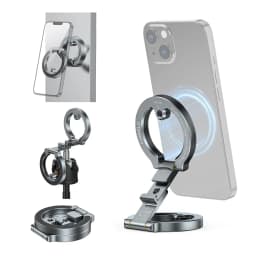 CAMOLO Dual Magnetic Phone Holder Gym Phone Tripod Mount for Magsafe iPhone 17 16 15 14 13 12 Pro Max Android Phone Photography Accessories w 1/4" Screw for Tripod