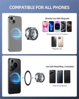 CAMOLO Dual Magnetic Phone Holder Gym Phone Tripod Mount for Magsafe iPhone 17 16 15 14 13 12 Pro Max Android Phone Photography Accessories w 1/4" Screw for Tripod