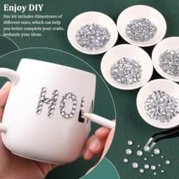 Resin Rhinestones for Crafting with B7000 Jewelry Glue, 1 Box Clear Flatback Crystals with 3Pcs 10ml Glue for Bedazzling Crafts