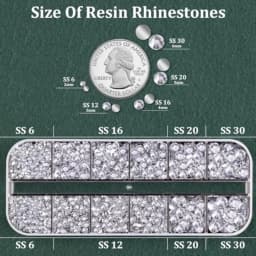 Resin Rhinestones for Crafting with B7000 Jewelry Glue, 1 Box Clear Flatback Crystals with 3Pcs 10ml Glue for Bedazzling Crafts