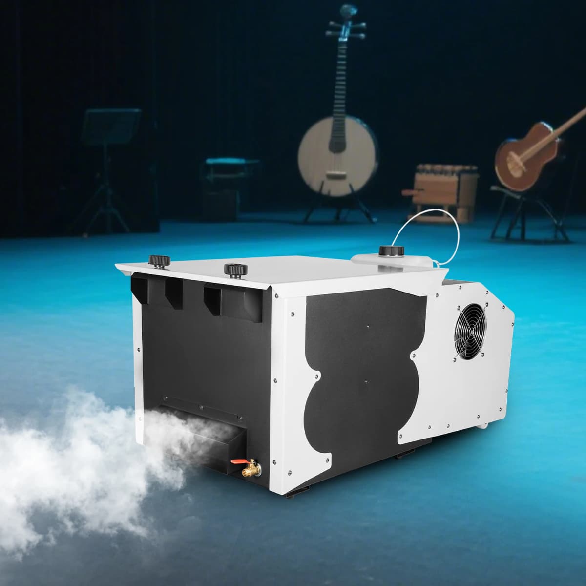 3000W Low‑Lying Fog Machine Ground Smoke Effect Machine Remote & DMX512 Control 110V Stage Fogger for Wedding Party Disco DJ Performance with Wheels