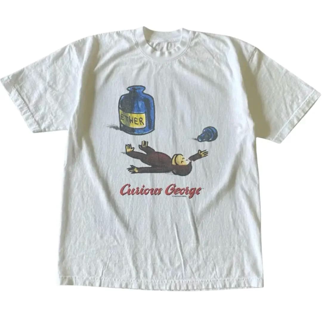 Curious George Ether T-Shirt, Animal Tee, Cartoon Tshirt, Gifts Shirt, Unisex Vintage Graphic Tees Gothic Grunge Y2k Emo Scene Amity Affliction Style Clothes Men Women Streetwear