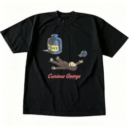 Curious George Ether T-Shirt, Animal Tee, Cartoon Tshirt, Gifts Shirt, Unisex Vintage Graphic Tees Gothic Grunge Y2k Emo Scene Amity Affliction Style Clothes Men Women Streetwear