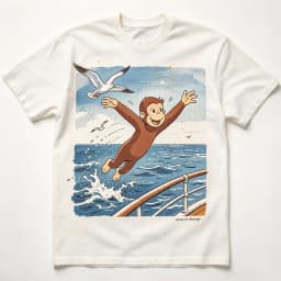 Curious George Ether T-Shirt, Animal Tee, Cartoon Tshirt, Gifts Shirt, Unisex Vintage Graphic Tees Gothic Grunge Y2k Emo Scene Amity Affliction Style Clothes Men Women Streetwear