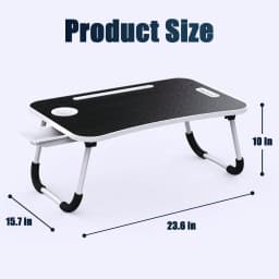 Foldable Laptop And Bed Table With Storage, Portable Lap Desk For Legs, Ideal For Study, Reading, Picnic, Breakfast,And More