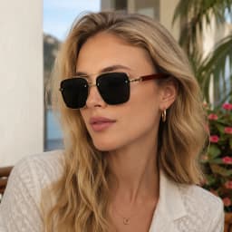 New Vintage Square Sunglasses Women Men Metal Frame Rectangle Sun Glasses Female Eyewear Sunglasses for Male Female Eyeglasses Double beam sunglasses