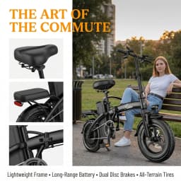 Folding Electric Bike for Adults 400W Motor 48V 10Ah Removable Battery Dual Disc Brake Portable Foldable Ebike for Car Trunk Urban Commuting