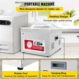 SucceBuy Food Vacuum Packing Machine Commercial Chamber Vacuum Sealer DZ-260A Kitchen Meat Packaging Food Saver Sealing Machine