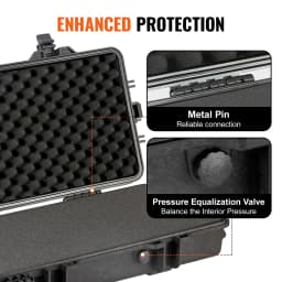 SucceBuy Rifle Hard Case Portable Long Gun Storage Suitcase W/ 2 Casters Shockproof & Waterproof Airsoft Rifle Protective Case