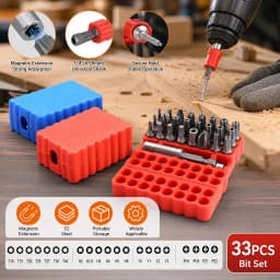 33Pcs With Magnetic Extension Bit Holder Torx Hex Star Spanner Woodworking Tools Bit Hex Star Spanner Electric Stand Tri Wing Screwdriver