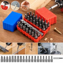 33Pcs With Magnetic Extension Bit Holder Torx Hex Star Spanner Woodworking Tools Bit Hex Star Spanner Electric Stand Tri Wing Screwdriver