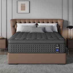 12/14-Inch Black Queen Mattress, Built-In Memory Foam And Individually Pocketed Springs, Available In Twin, Full, Queen And King Mattress Sizes, With Side Handles For Easy Movement, Fiberglass-Free, Odorless, Highly Breathable