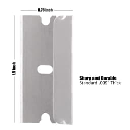 100 PCS Razor Blades Single Edge Extra Sharp Heat Treated Safety Knife Scrapers，Label cleaning razor glue remover, window glass cleaning scraper, car packaging sticker scraper